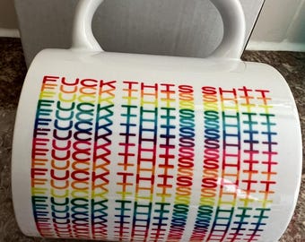 Colourful adult humour sublimation mug BNIB