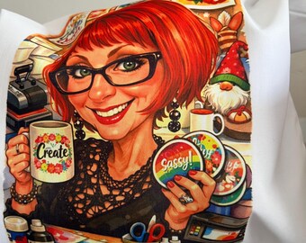 ChatGPT caricature tote bag BNWT