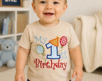 Camiseta de primer cumpleaños: Bordado personalizado - Suave y cómoda