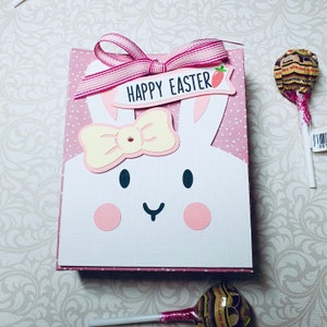 Sac cadeau de style sac en papier lapin de Pâques pour friandises. Fichier SVG téléchargeable uniquement. Projet Cricut. Sac Boîte Lapin 3D