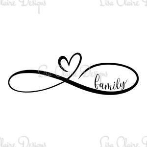 Infinity Familie SVG PNG digitaler Download. Wandkunst, Cricut, Silhouette, Foiling etc.