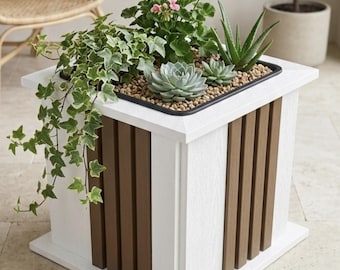 Modern Geometric Planter, Large Composite Garden Container, Minimalist Patio Decor