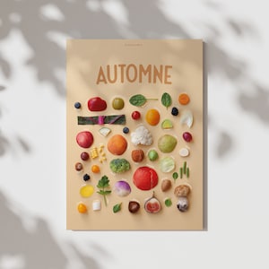 ポスター「Fruits et légumes d'automne」 - imprimé sur papierrecycleé