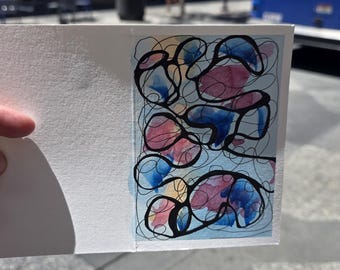 Original Watercolor Greeting Card — Follow the Trail — 4×6 — One of a Kind — Denver Artist