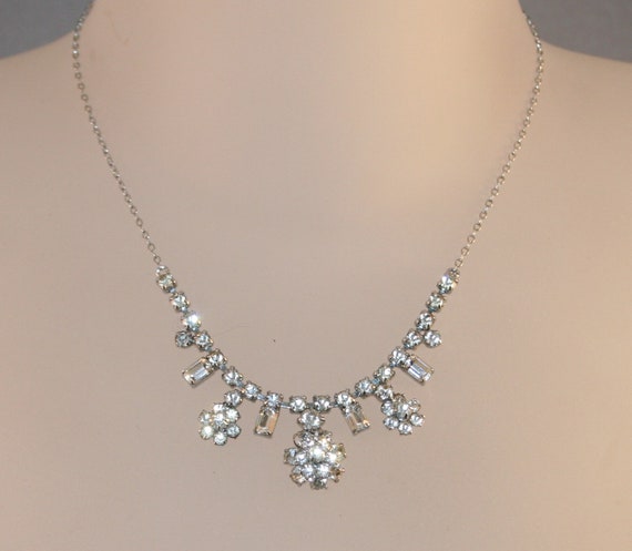 Vintage Necklace. Diamante Choker Length 16". Mid… - image 2