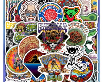 Grateful Stickers Sheet Dead–Vinyl Decals for Laptop, Water Bottle 40 designs (4 Full Sheets)