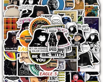 Space Stickers Sheet Balls – Parody Sci-Fi Comedy Vinyl Decals 40 designs (4 Full Sheets)