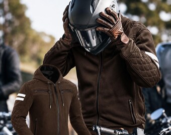 Sudadera con capucha Rival Armored para motociclista, impermeable, reforzada con Kevlar, con certificación CE, ideal como regalo.