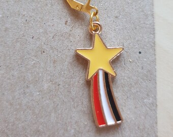 Red Shooting Star Stitch Marker, Red Shooting Star Progress Keeper, regalo de punto, regalo de ganchillo, joyas de punto