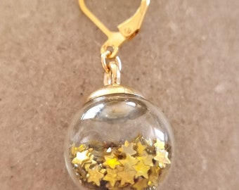 Gold Star Globe Stitch Marker, Gold Star Globe Progress Keeper, regalo de punto, regalo de ganchillo, joyería de punto