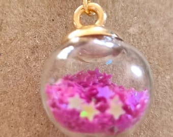 Bright Pink Star Globe Stitch Marker, Bright Pink Star Globe Progress Keeper, regalo de punto, regalo de ganchillo, joyería de punto