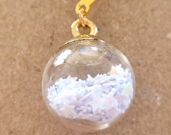 White Star Globe Stitch Marker, White Star Globe Progress Keeper, regalo de punto, regalo de ganchillo, joyería de punto