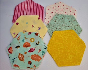Hexáx hay de 2 pulgadas, hexis precortados, epp, pasteles de papel inglés, hexágonos - multi