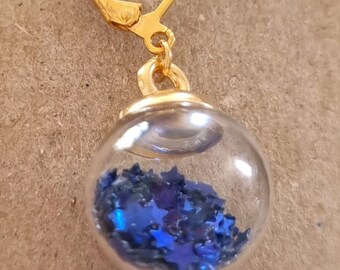 Marcador de punto de globo de estrella azul oscuro, guardián de progreso de globo de estrella azul oscuro, regalo de punto, regalo de ganchillo, joyería de punto