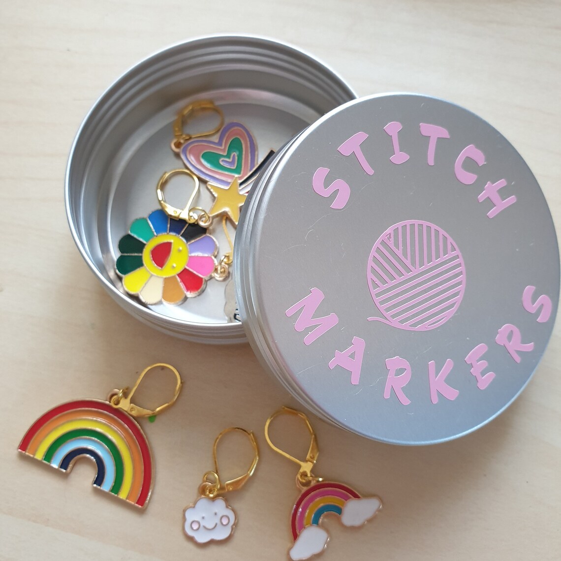 Stitch Marker Tin Progress Marker Tin Knitting Storage Etsy