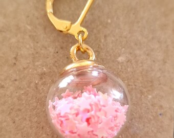 Pink Star Globe Stitch Marker, Pink Star Globe Progress Keeper, regalo de punto, regalo de ganchillo, joyería de punto