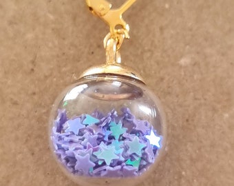 Voilet Star Globe Stitch Marker, Violet Star Globe Progress Keeper, regalo de punto, regalo de ganchillo, joyería de punto