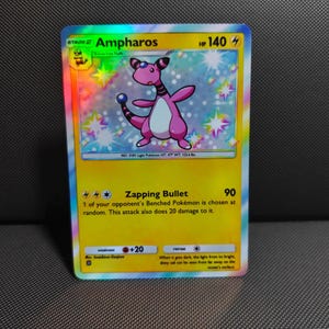 shiny ampharos pokemon card - V - 171/185 - Vivid Voltage this card is the perfect way to showcase your collection. M Ampharos EX Holo Card