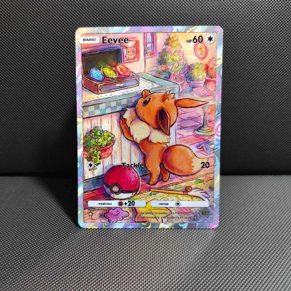 Fan Art Eevee Illustration Rare Card TCG Pocket Pokemon Proxy | Genetic Apex