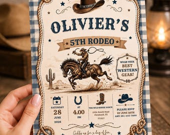 Editable Rodeo Birthday Invitation, Cowboy Western Party Invite (Digital Download)