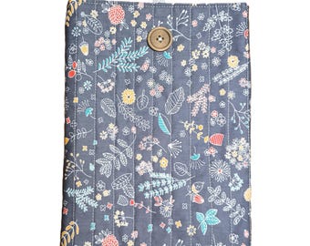 Padded Book Sleeve - Cotton Fabric, Elastic Button Closure, Paperback & Hardback Sizes, Made to Order