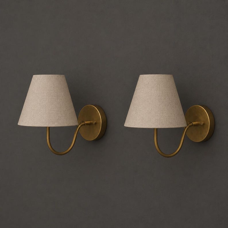 Messing Wandlampe Mid Century Modern Style | Handgefertigte Messing Wandleuchte | Luxus Wandleuchte | Moderne Schlafzimmer Beleuchtung Bild 9