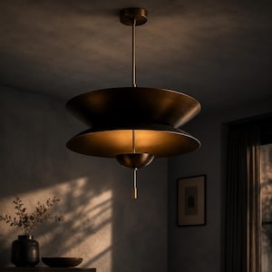 Handmade Brass Pendant Light, Mid Century Modern Chandelier, Scandinavian Hanging Lamp, Modern Ceiling Light Fixture