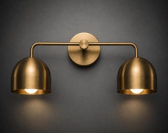Modern Brass Vanity Light, Mid Century Wall Sconce, Bathroom Mirror Light, Luxury Brass Wall Lamp, Contemporary Vanity Lighting Fixture