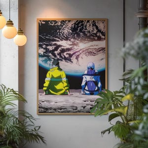 Cyberpunk Edgerunners Poster | Lucy and David Moon Wall Decor | Sci-Fi Anime Fine Art Print | Retro Futuristic Room Aesthetic | Fan Gift image 1