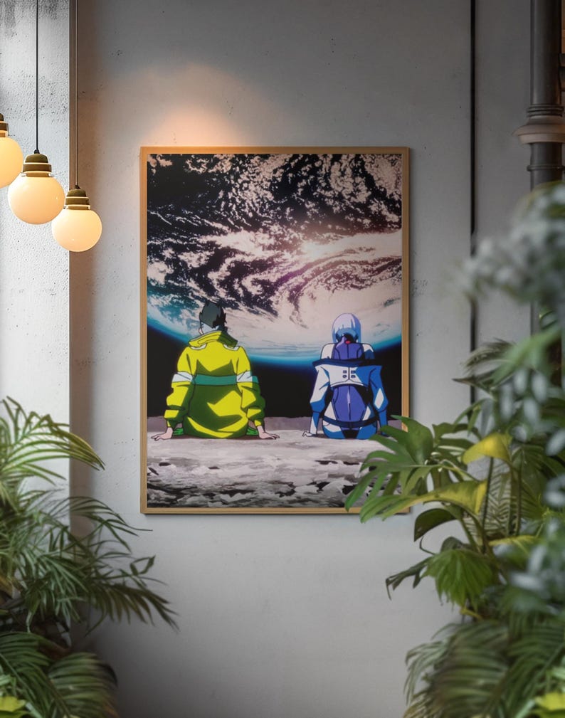 Cyberpunk Edgerunners Poster | Lucy and David Moon Wall Decor | Sci-Fi Anime Fine Art Print | Retro Futuristic Room Aesthetic | Fan Gift image 1