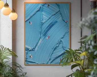 Werner Bronkhorst Surfing Art Poster | Abstract Ocean Wave Wall Decor | Contemporary Surfer Miniature Print | Textured Impasto Aesthetic