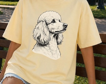 Poodle Lover Shirt, Elegant Dog Mom Tee, Standard Poodle Graphic T-Shirt, Canine Art Apparel, Pet Owner Gift, Animal Lover Clothing