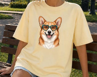 Corgi Mom Shirt, Funny Dog Lover Tee, Retro Puppy Graphic T-Shirt, Cozy Animal Shirt for Women, Gift for Corgi Moms, Corgi Dad Mom Tee