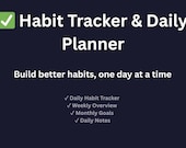 Notion Habit Tracker Template UK • Daily Planner, Build Habits (Digital Download)