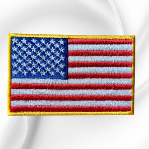 Embroidered USA Flag Patch: 3.5 Inch Patriotic Iron-On Sew-On Jacket Vest Hat Backpack