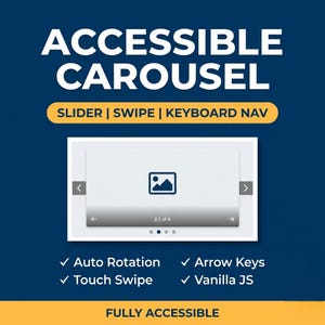 Accessible Carousel Component WCAG 2.1 AA | Vanilla JavaScript UI Kit (Digital Download)