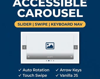 Accessible Carousel Component WCAG 2.1 AA | Vanilla JavaScript UI Kit (Digital Download)