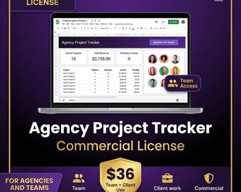 Creative Agency Project Tracker – Google Sheets Template (Commercial License)