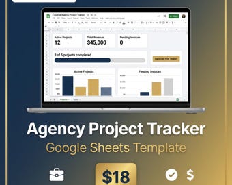 Creative Agency Project Tracker – Google Sheets Template (Digital Download)