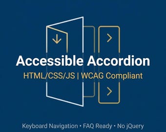 Accessible Accordion Html Css Js | WCAG Compliant FAQ Component with Keyboard Navigation