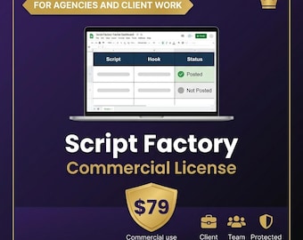 Script Factory Commercial License – Google Apps Script TikTok Automation (Digital Download)