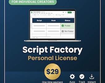 Script Factory: TikTok Script Generator Personal – Automation System (Digital Download)