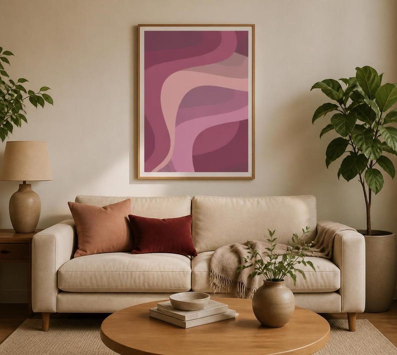 Abstract Dark Pink Design Digital Download, 15+ Print Options, High ...