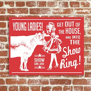Show Cattle Retro Hand Screened Wood Sign