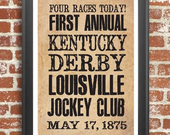 Kentucky Derby Historical Handbill - 12X18 POSTER PRINT
