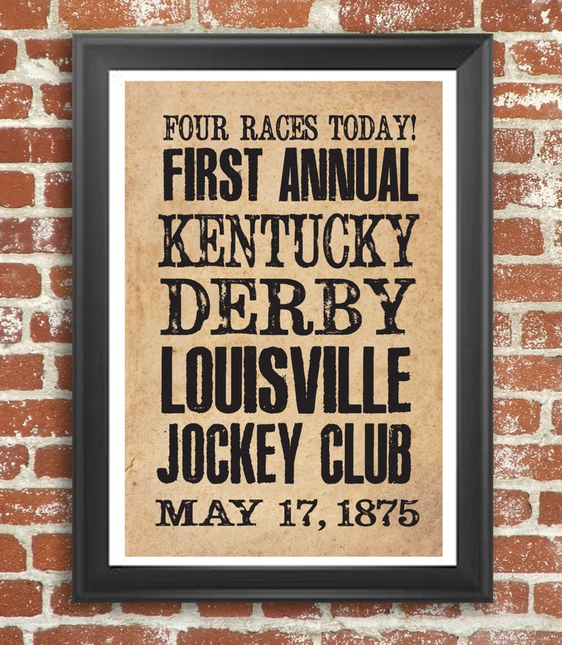 Kentucky Derby Historical Handbill 12X18 POSTER PRINT Etsy