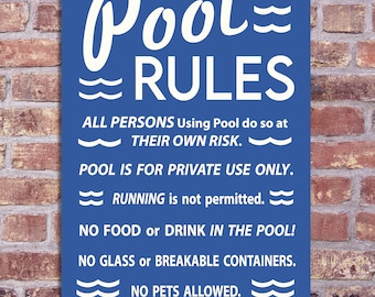 Pool Sign Pool Rules Outdoor Pool Sign