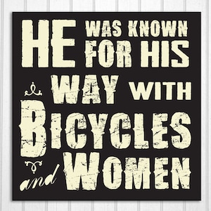 Mans Vintage Style Humorous Wood Bicycle Sign