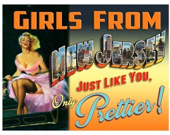 Girls from New Jersy Retro Print