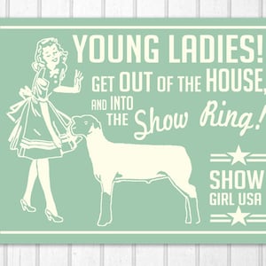 Show Lamb Retro Hand Screened Wood Sign image 1